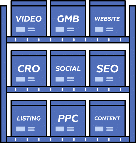 Chooz Marketing digital marketing services for boxes illustration