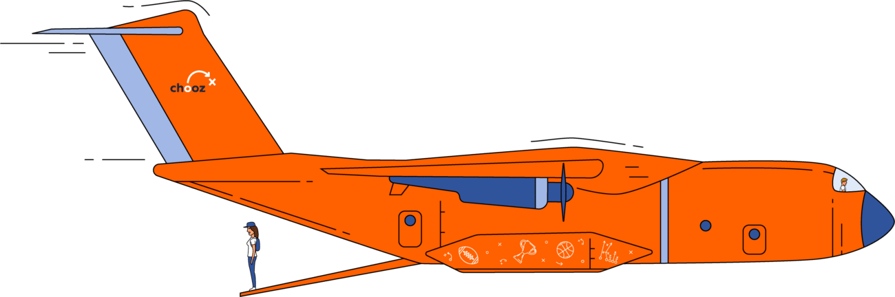 Orange Chooz Marketing transport plain illustration