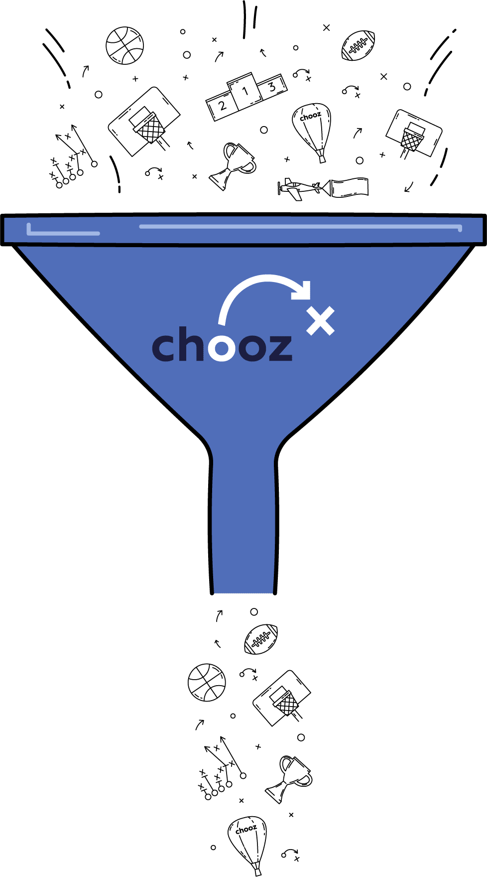 Blue digital marketing funnel