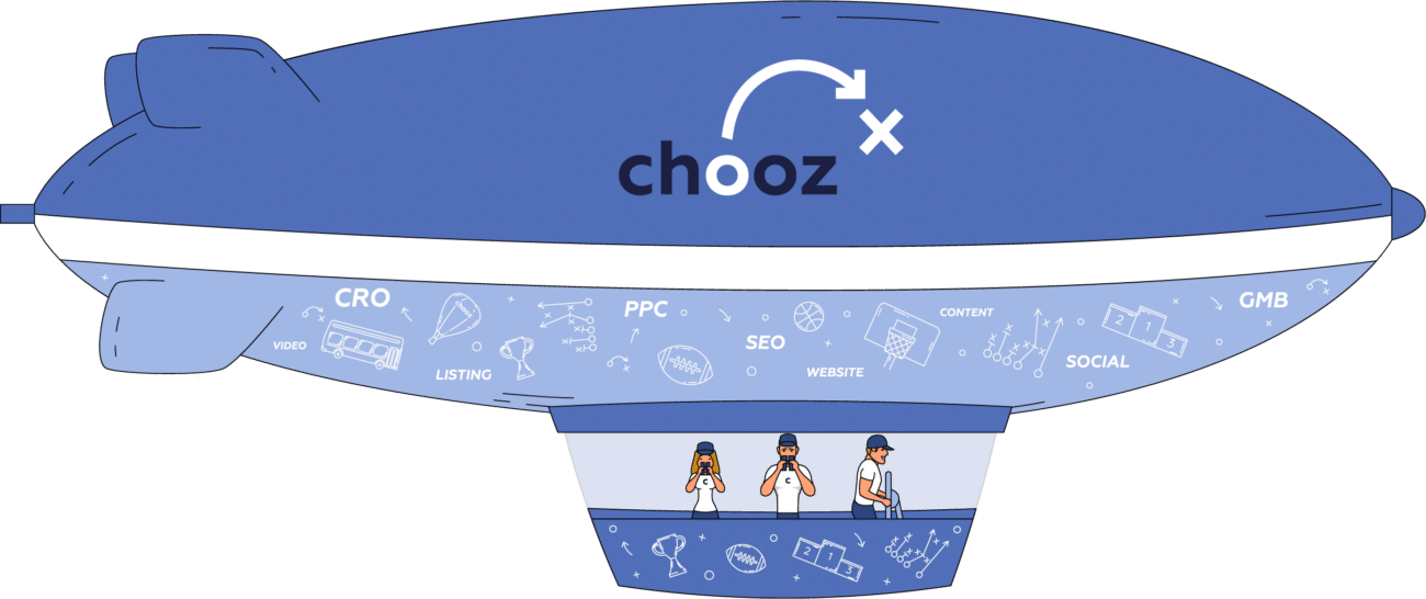 Lawyer digital marketing blimp for Chooz Marketing