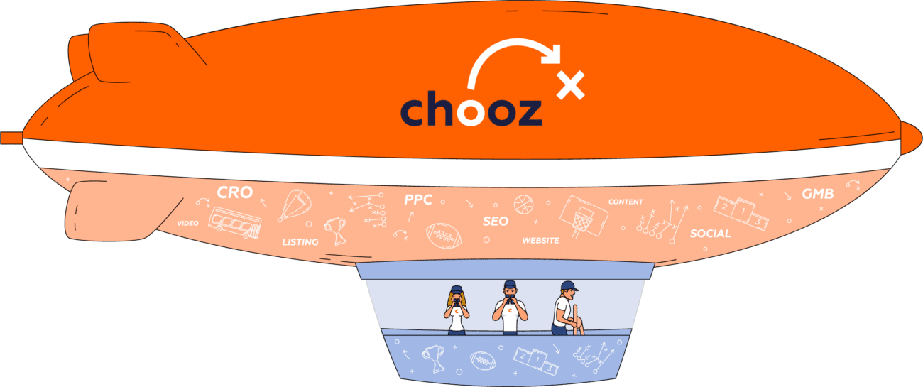 Lawyer digital marketing blimp for Chooz Marketing