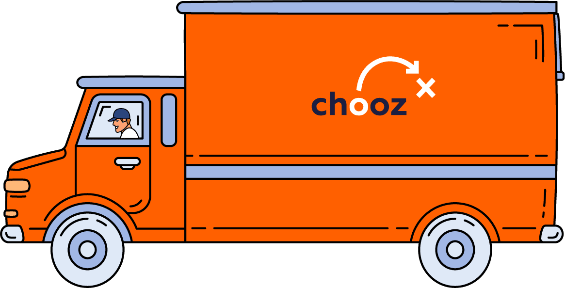 Orange Chooz Marketing truck illustration