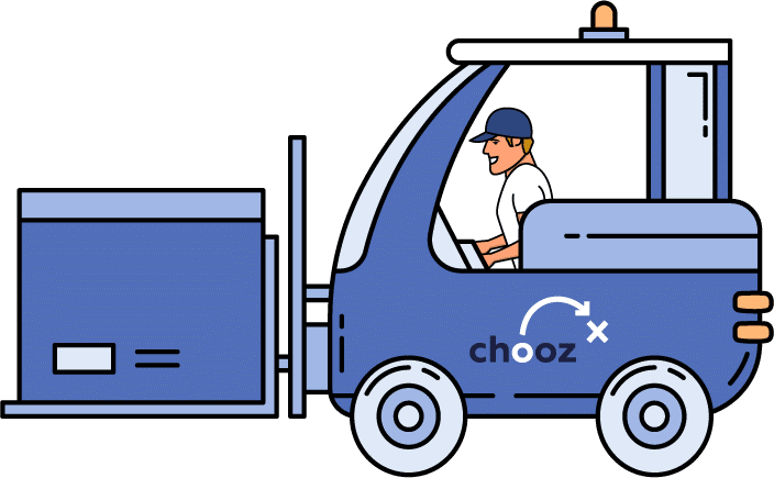 blue Chooz Marketing  forklift illustration