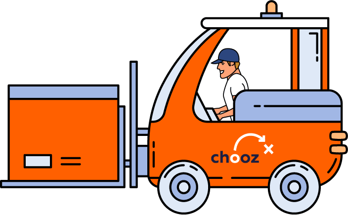 Chooz Marketing forklift illustration