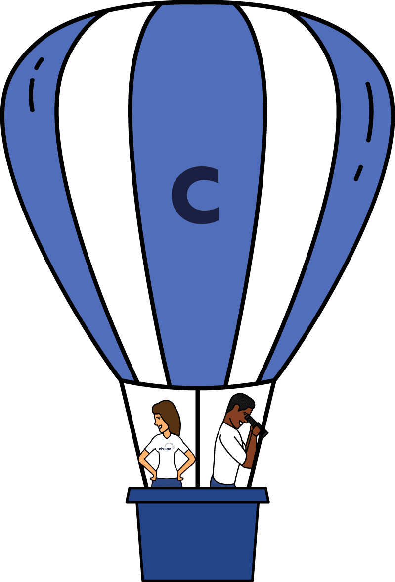 Blue Chooz Marketing hot air balloon
