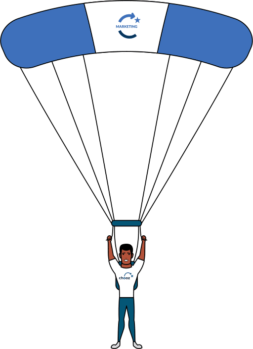 Chooz Marketing sky diver illustration