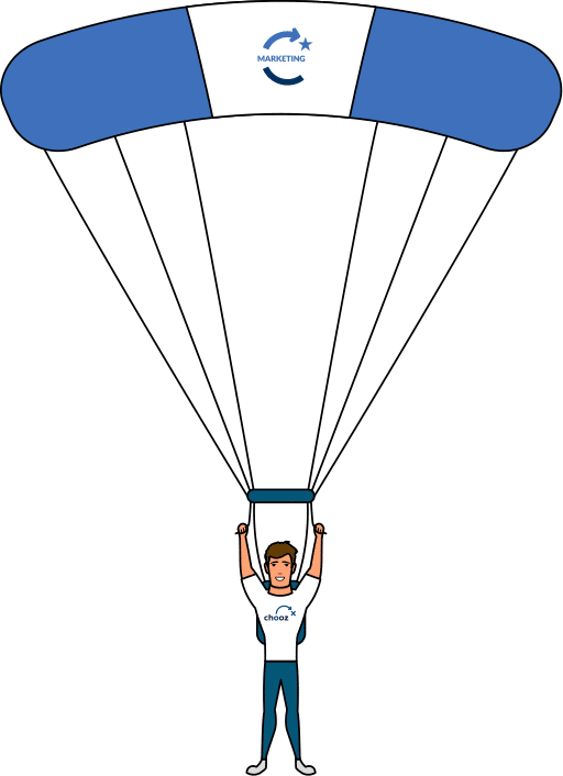 Chooz Marketing sky diver illustration