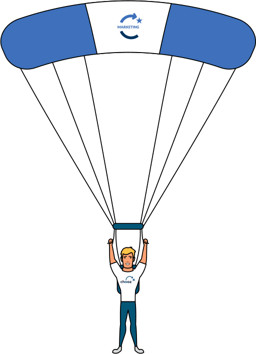 Chooz Marketing sky diver illustration